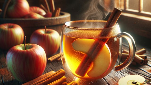 Aromātiskais ābolu dzēriens ar kanēli attēls
