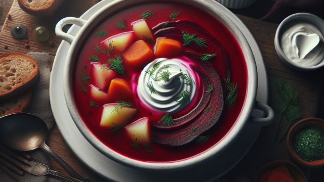 Biešu zupa attēls