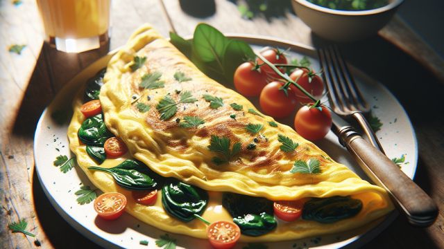 Gaisīgā brokastu omlete attēls