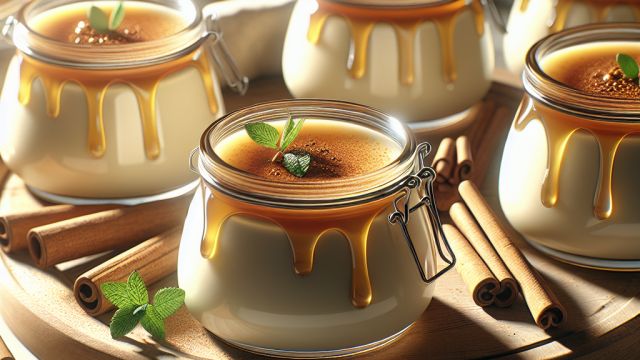 Medus un kanēļa panna cotta attēls
