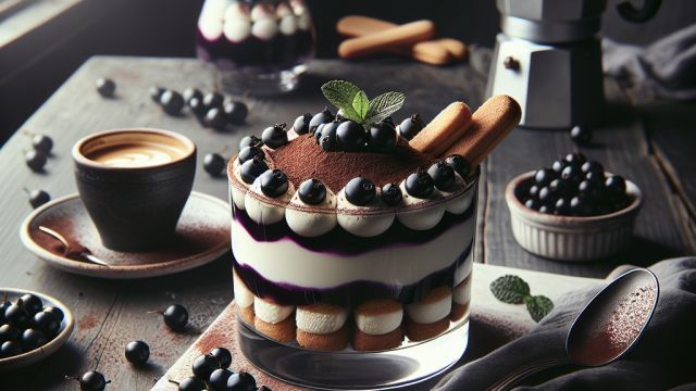 Rīgas Melnā balzama un upeņu tiramisu attēls