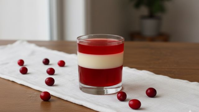 Sarkanbaltsarkanais želejas deserts attēls