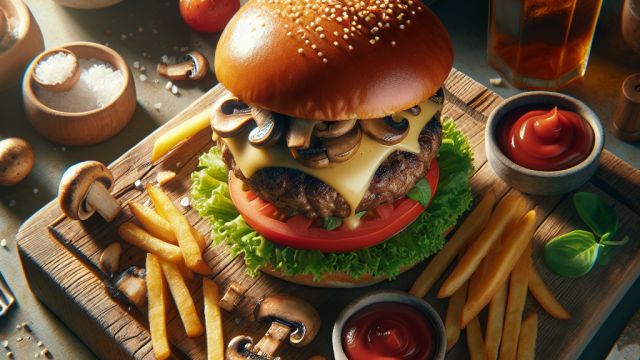 Siera un sēņu burgers attēls